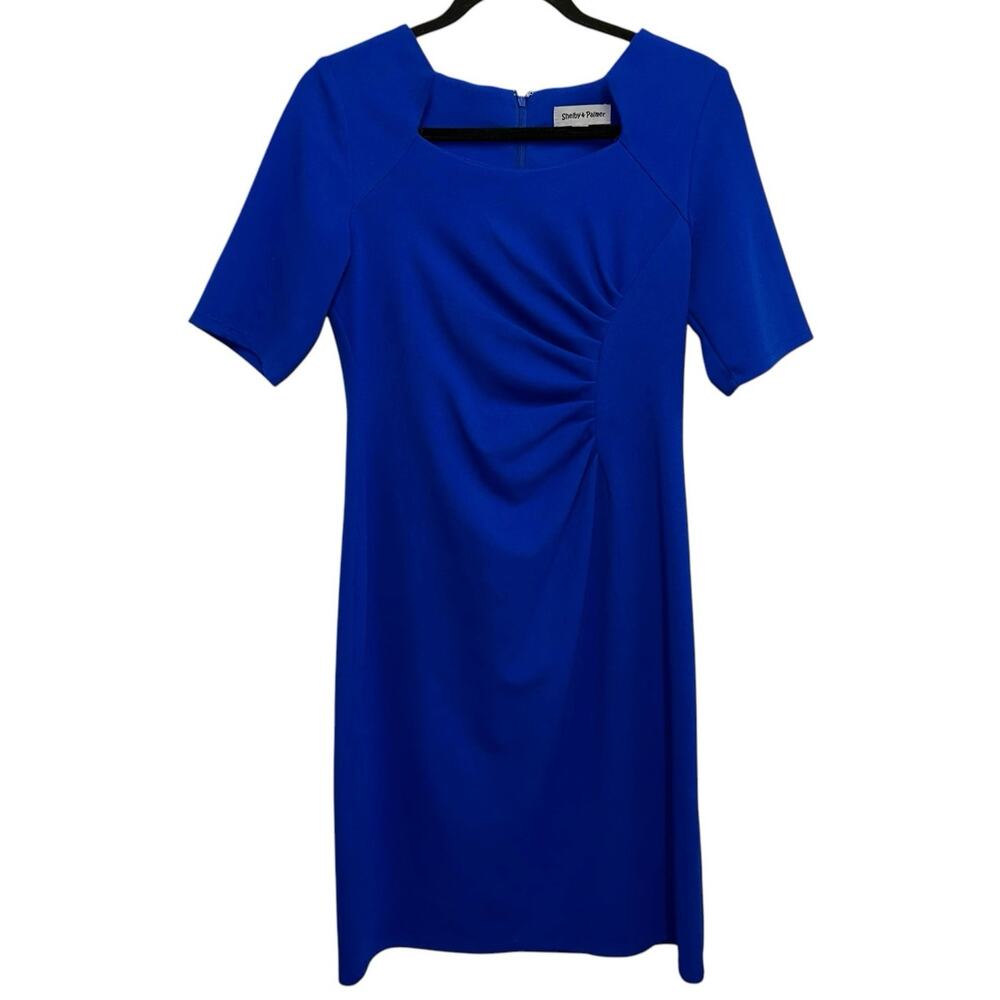 Shelby & Palmer Blue Sheath Dress Size 8 Ruched Side Work Office‎ Career